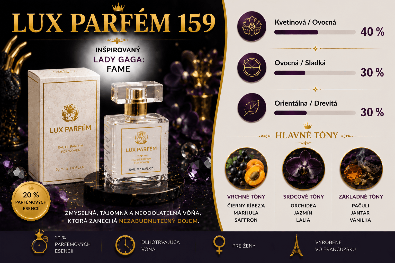 Lux Parfém 159 – Inšpirovaný Lady Gaga: Fame